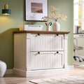 Antique White 2 Drawer File Cabinet E657
