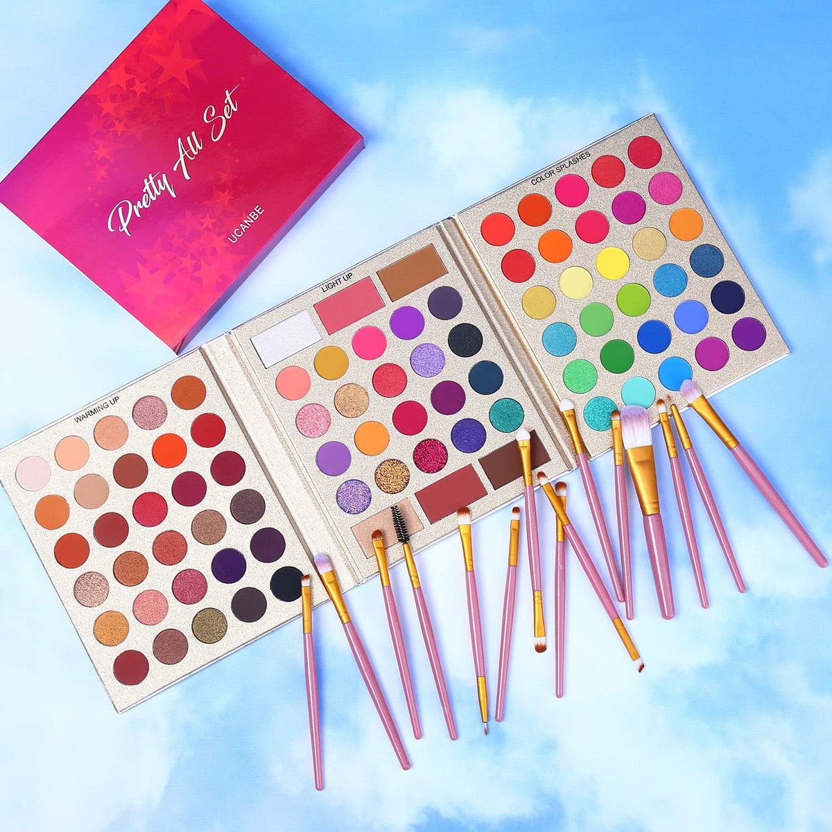 86 Colors Eyeshadow Palette with 15pcs Makeup Brushes Set M9507