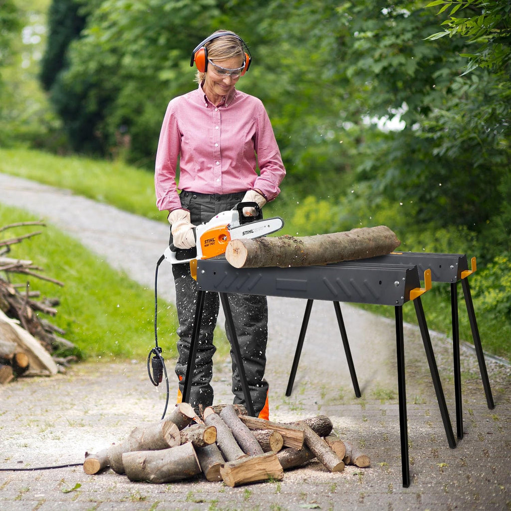 2 Pack Heavy Duty Folding Saw Horses Table Y580