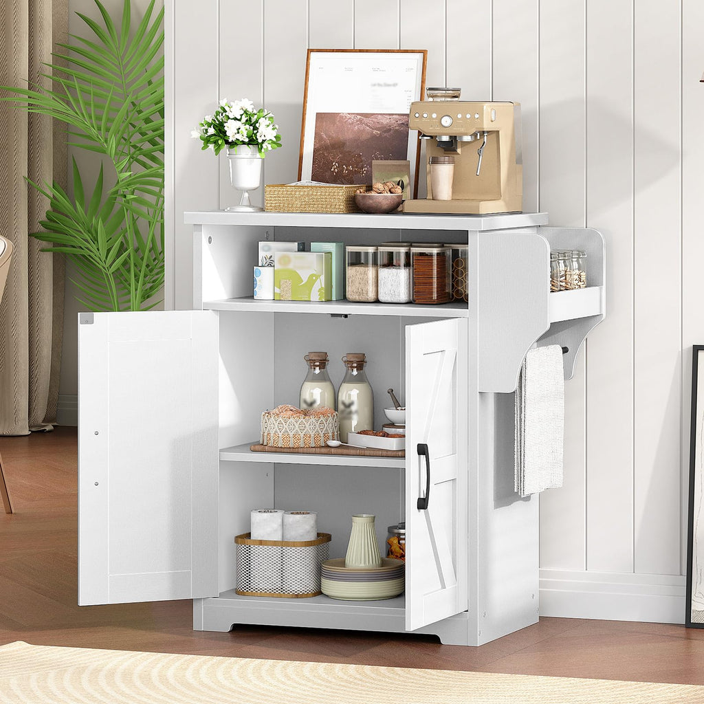 White Coffee Bar Cabinet with Storage P832