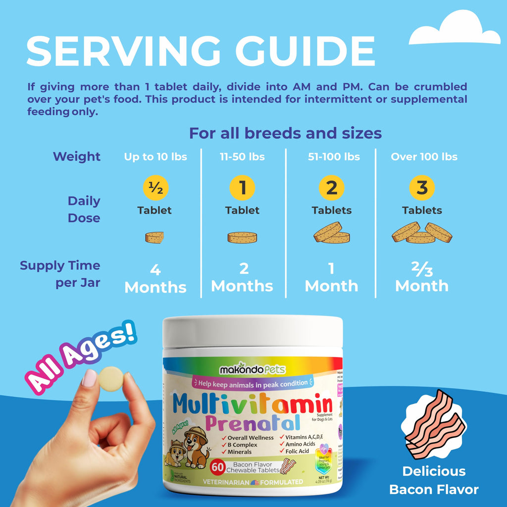 Dog Prenatal Vitamins 60 Tabs Supplement R487