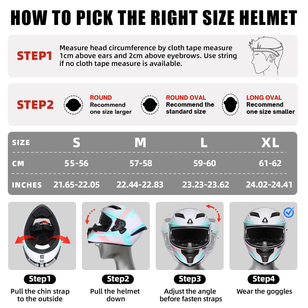 Full Face Motorcycle Helmet Dual Visor P624271