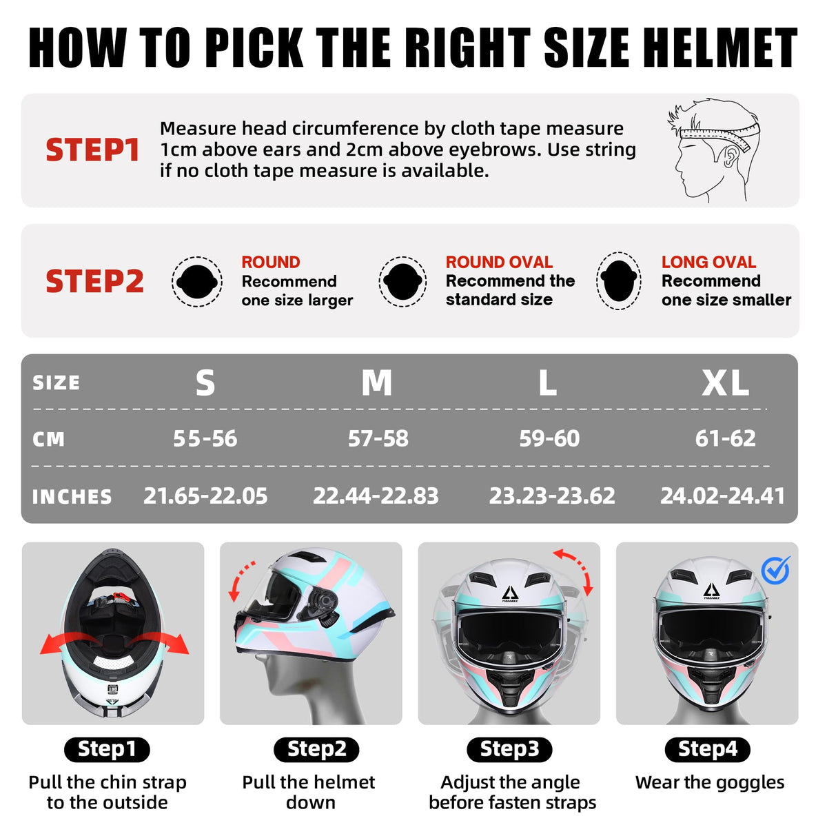 Full Face Motorcycle Helmet Dual Visor P624271