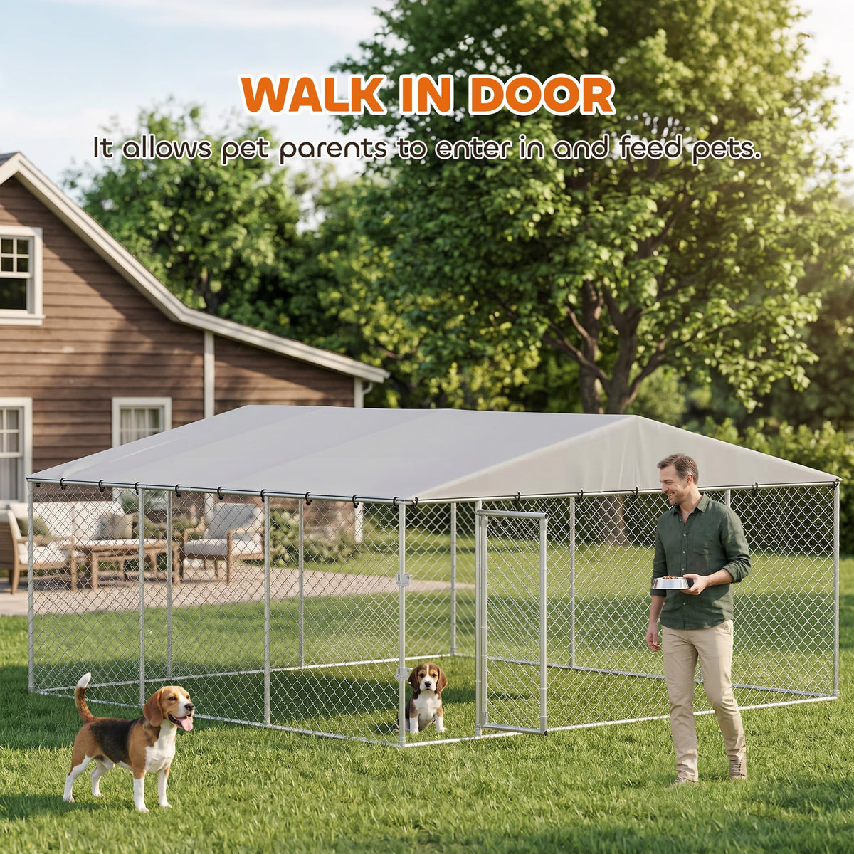 Extra Large Outdoor Dog Kennel 13' x 13' x 6.5' K899766