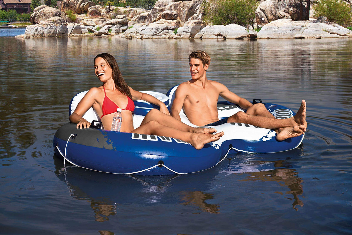 Inflatable 2-Person Floating Lake Lounge, 2-Pack I7686