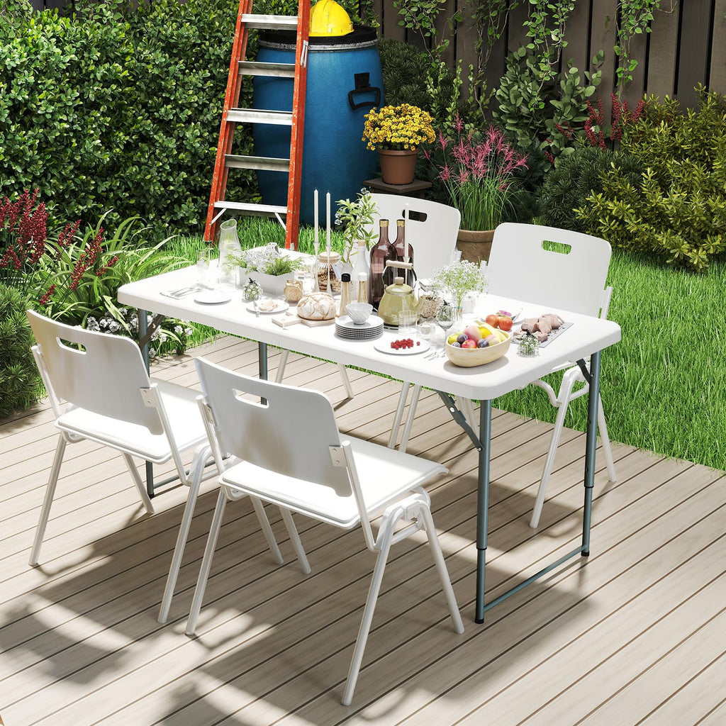 4 Foot Portable Heavy Duty Plastic Folding Table J8187