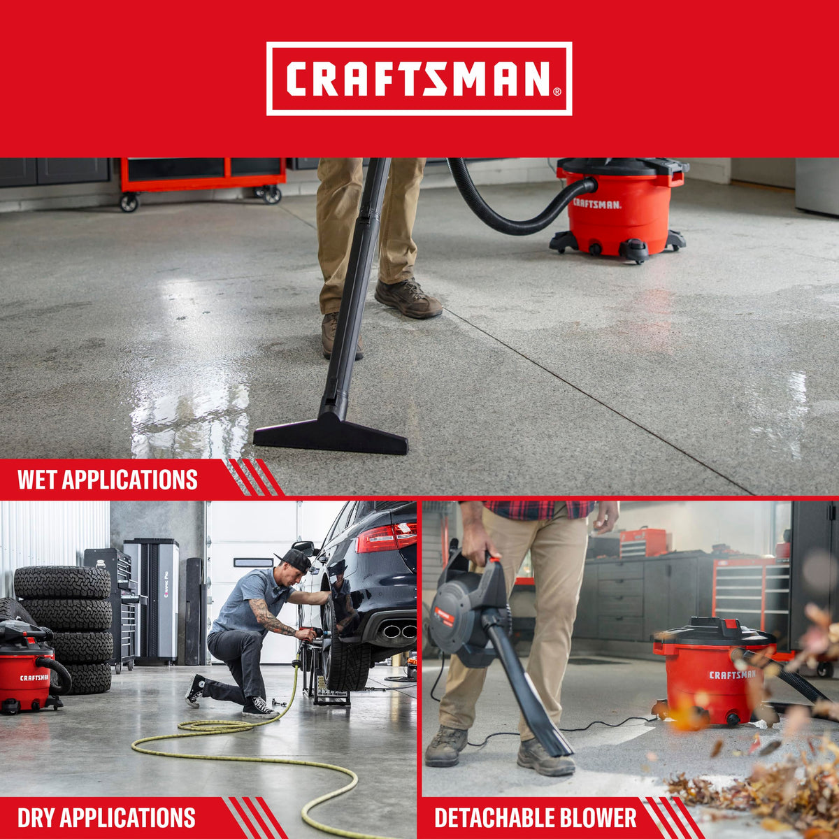 16 Gallon 6.5 Peak HP Wet Dry Vac with Detachable Blower X1990